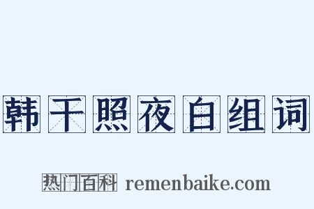 韩干照夜白组词是什么意思的图片